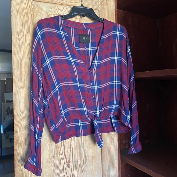 Rails cropped button down with tie - Picture 1 of 3